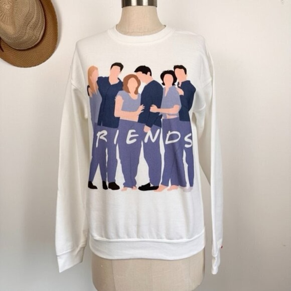 FRIENDS Couples  Pullover White Sweater Womens S
